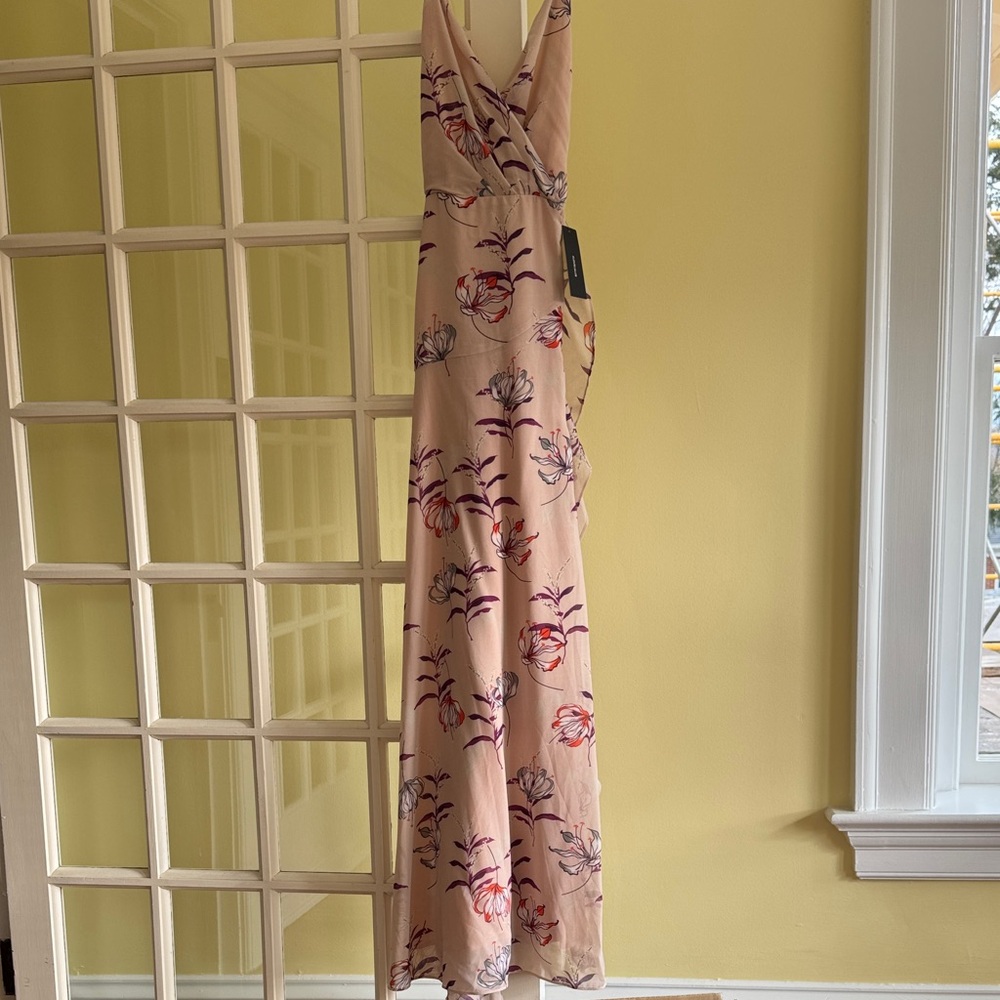 Lulu's Floral Maxi Dress - Cream and Purple